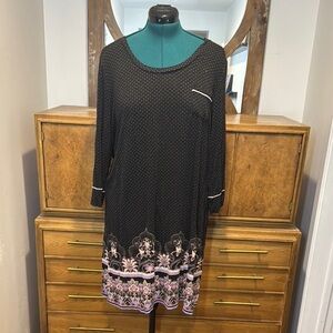 Soma Black and Pink Pajama Set with Long Sleeves